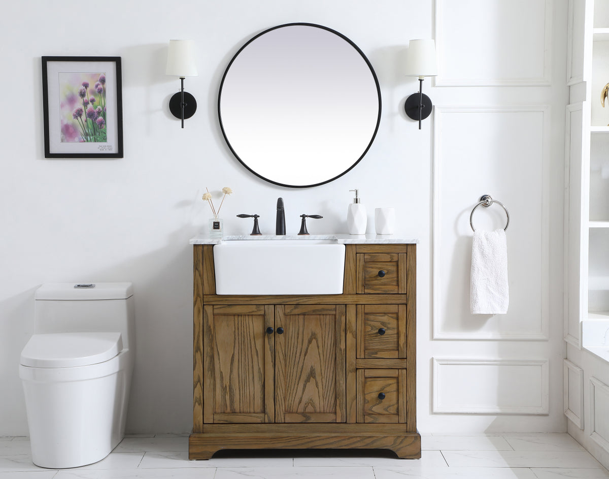 36 inch Single bathroom vanity in driftwood
