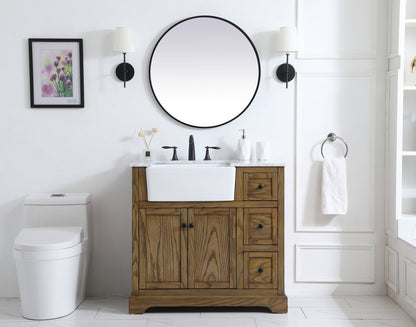 36 inch Single bathroom vanity in driftwood