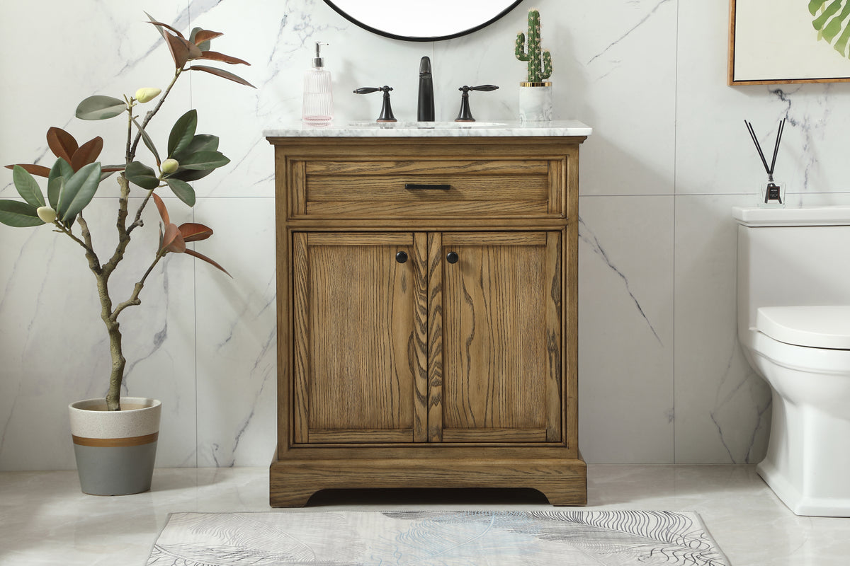30 inch Single bathroom vanity in driftwood