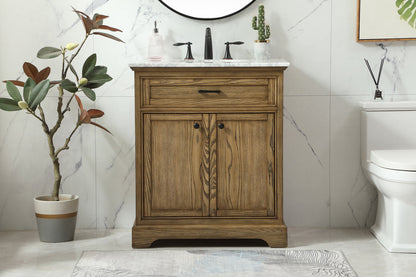 30 inch Single bathroom vanity in driftwood