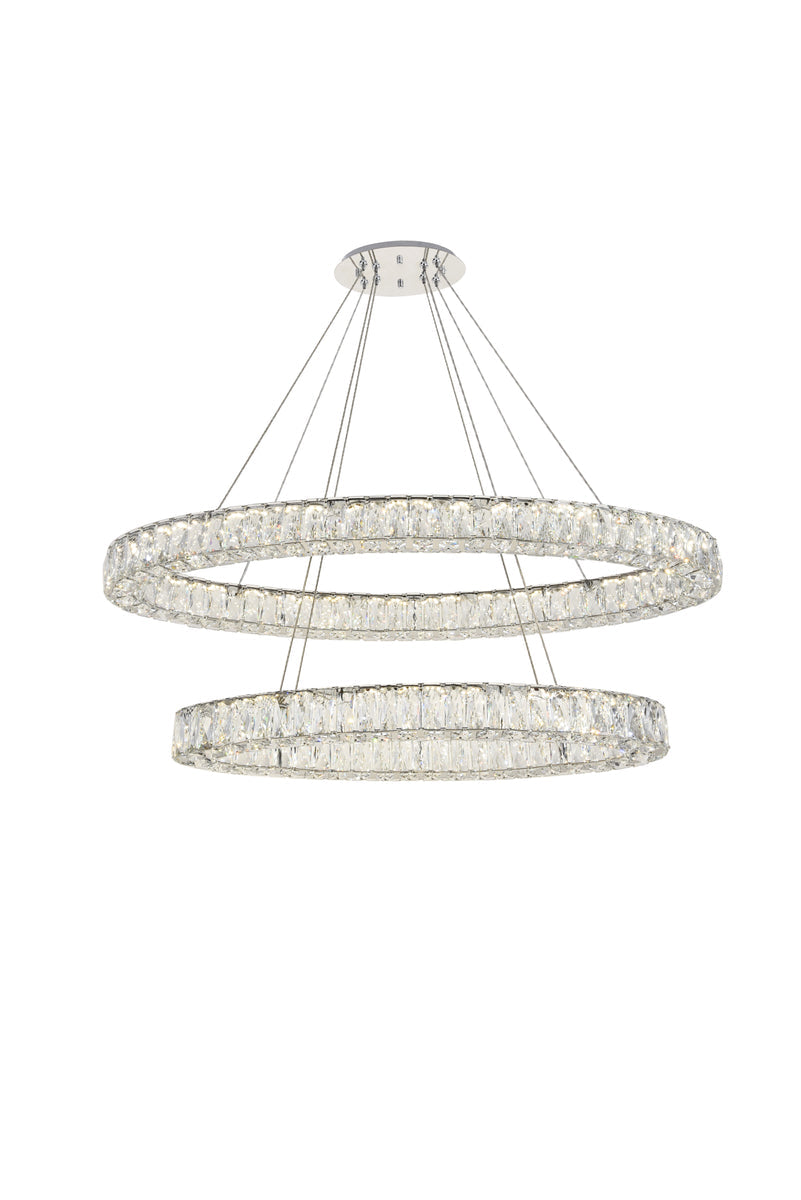 Monroe Integrated LED light Chrome Chandelier Clear Royal Cut Crystal