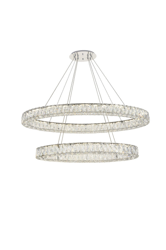 Monroe Integrated LED light Chrome Chandelier Clear Royal Cut Crystal