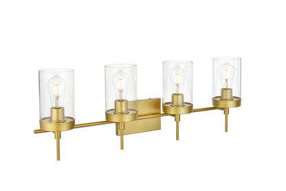 Benny 4 light Brass and Clear Bath Sconce