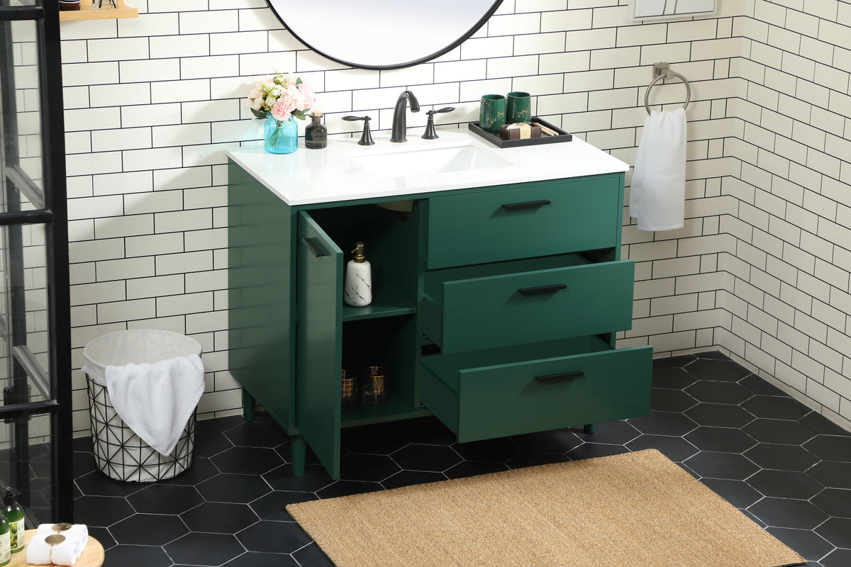 42 inch bathroom vanity in Green