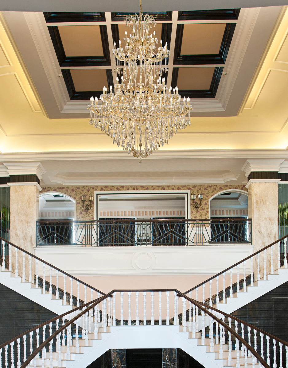 Maria Theresa 84 light Gold Chandelier Golden Teak (Smoky) Royal Cut Crystal