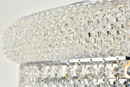 Primo 10 light Chrome Flush Mount Clear Royal Cut Crystal