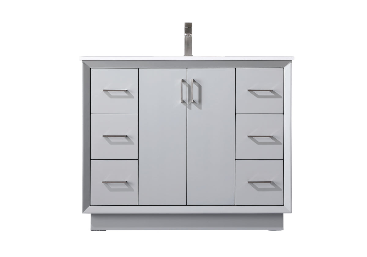 42 Inch SIngle Bathroom Vanity In Grey