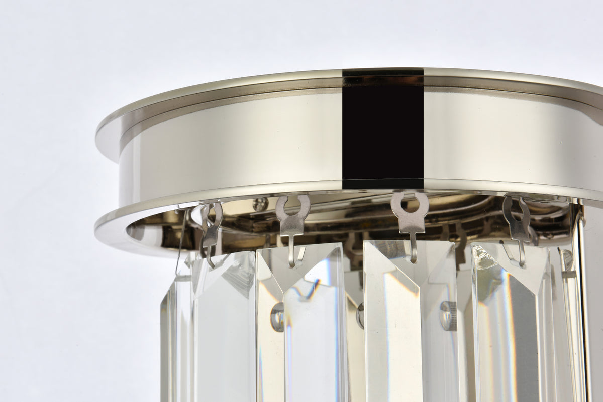 Sydney 2 light polished nickel Wall Sconce Clear Royal Cut Crystal