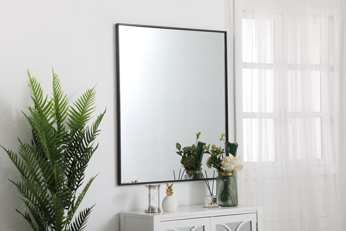 Metal frame rectangle mirror 36 inch in Black