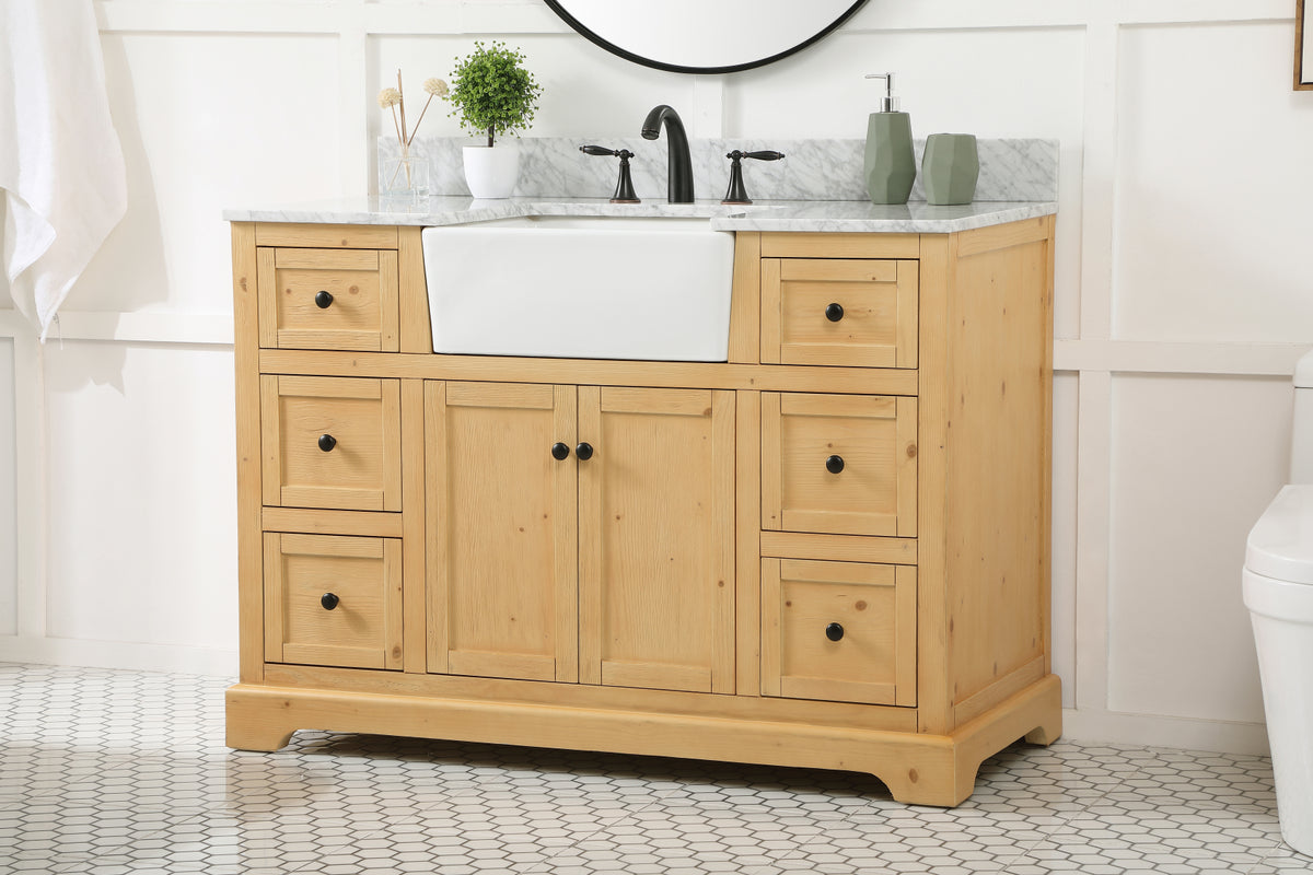 48 inch Single bathroom vanity in natural wood