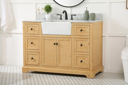 48 inch Single bathroom vanity in natural wood