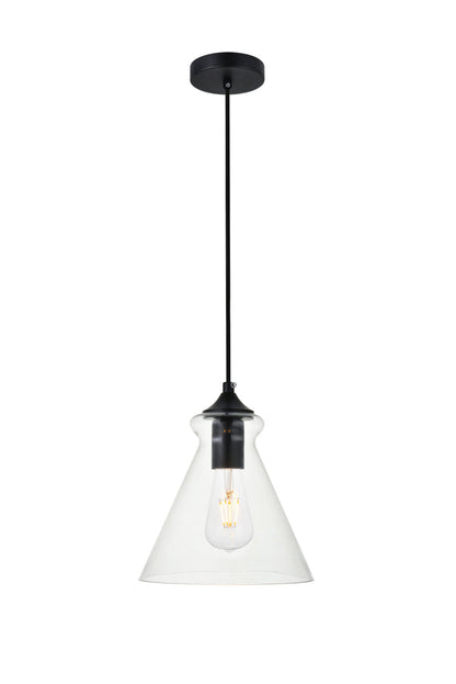 Destry 1 Light Black Pendant With Clear Glass