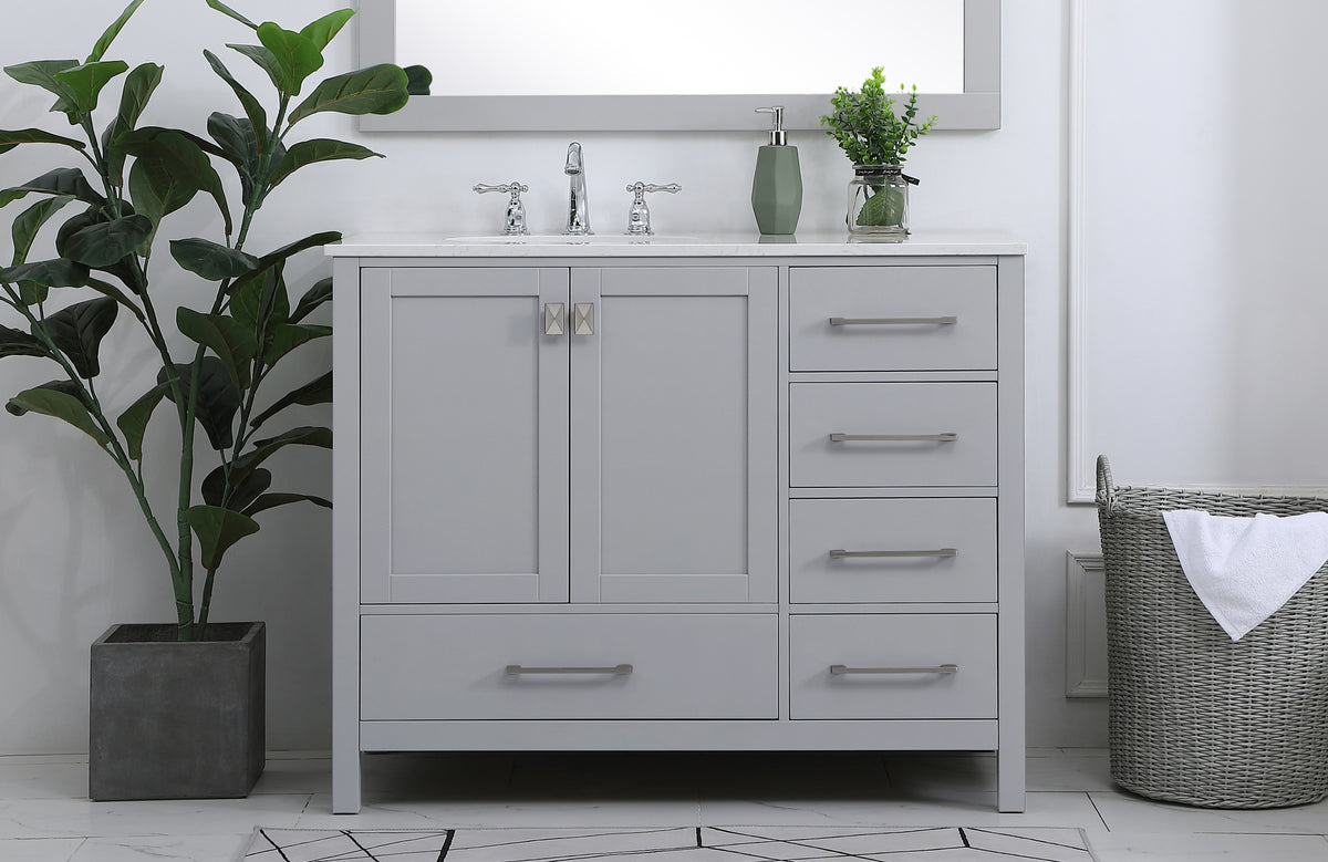 42 inch Single Bathroom Vanity in Gray