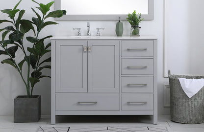 42 inch Single Bathroom Vanity in Gray