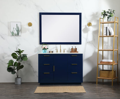 48 inch Single bathroom vanity in blue