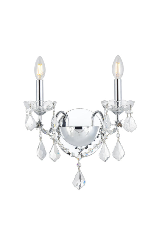 St. Francis 2 light Chrome Wall Sconce Clear Royal Cut Crystal