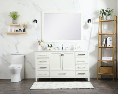 60 inch Single bathroom vanity in white