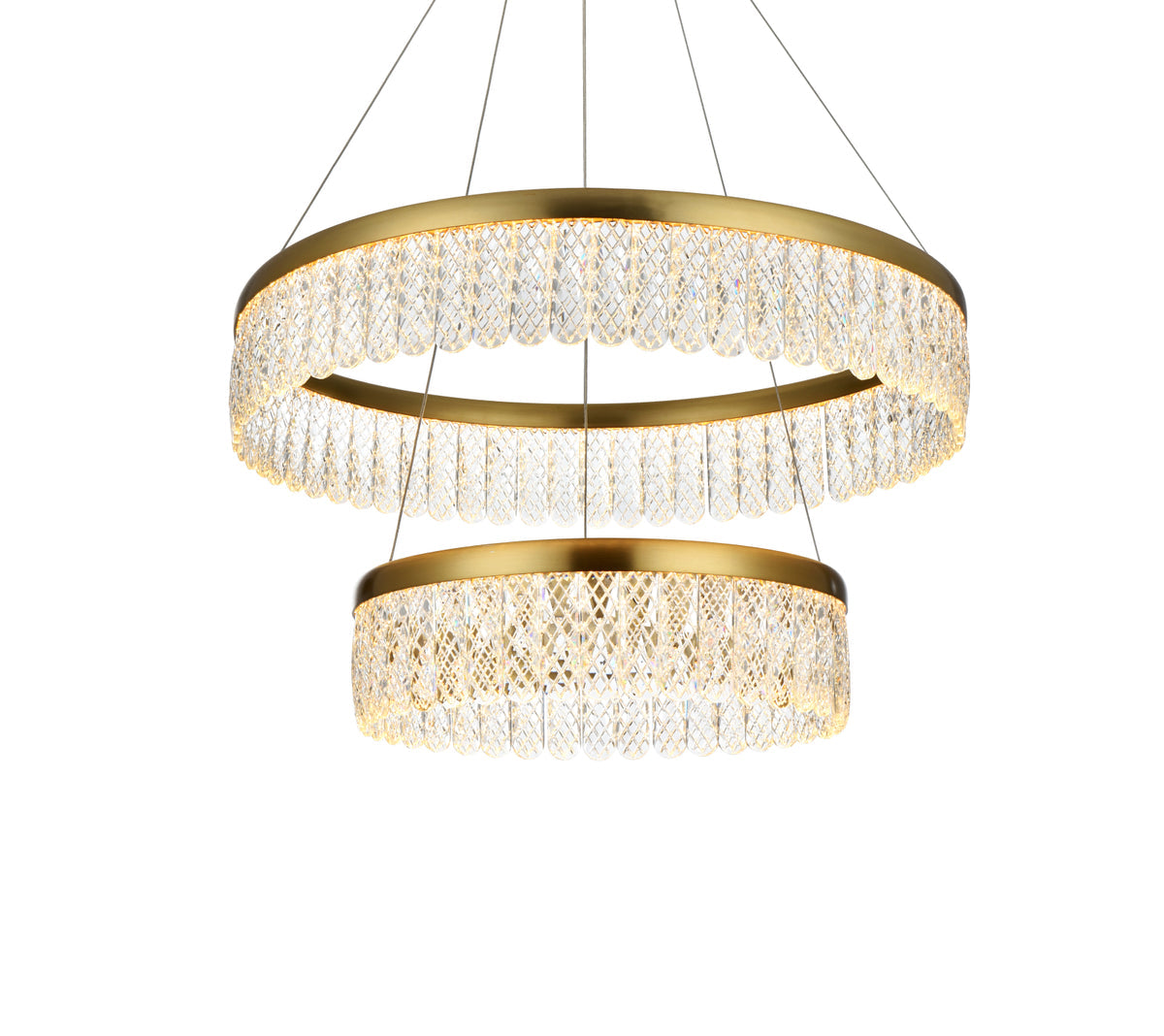 Rune 24 inch Adjustable LED chandelier in Satin Gold