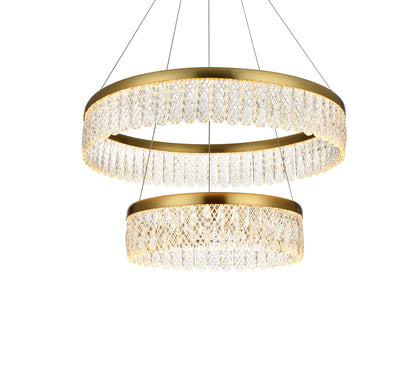 Rune 24 inch Adjustable LED chandelier in Satin Gold