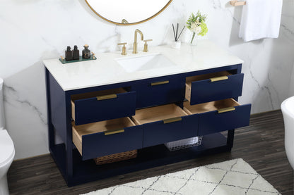 60 inch Single bathroom vanity in blue