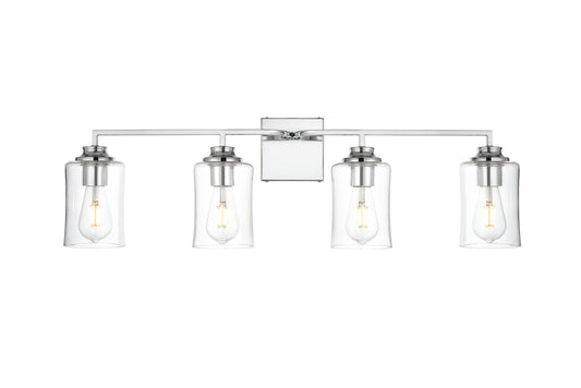 Ronnie 4 light Chrome and Clear Bath Sconce