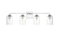 Ronnie 4 light Chrome and Clear Bath Sconce