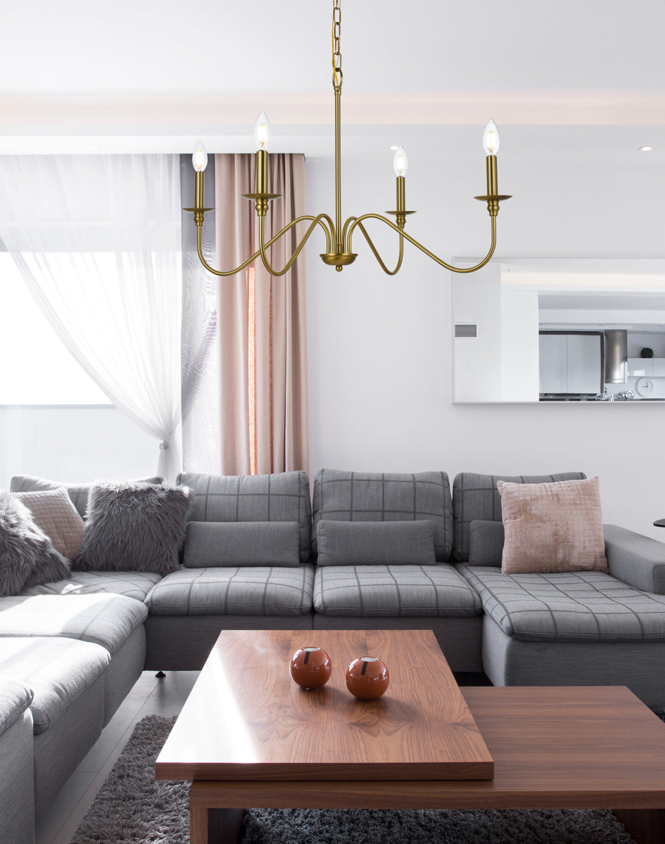 Rohan 30 inch chandelier in Satin Gold