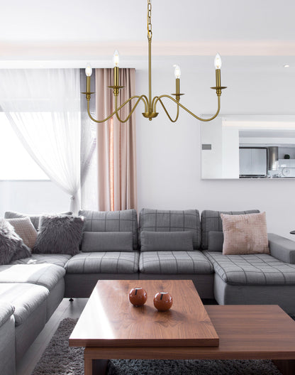 Rohan 30 inch chandelier in Satin Gold