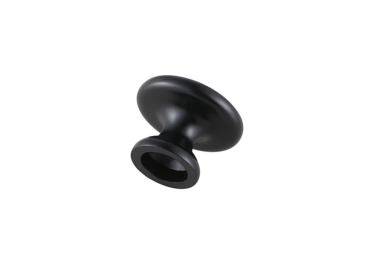 Kadea 1.2" Diameter Matte Black Mushroom Knob Multipack (Set of 10)