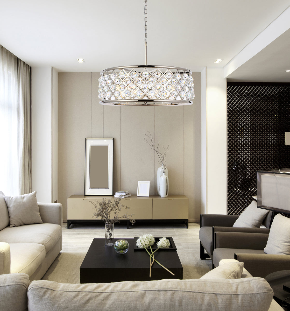 Madison 8 light polished Nickel Chandelier Clear Royal Cut Crystal