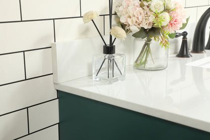 48 inch Single bathroom vanity in green with backsplash