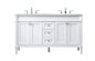 60 inch double bathroom vanity in white