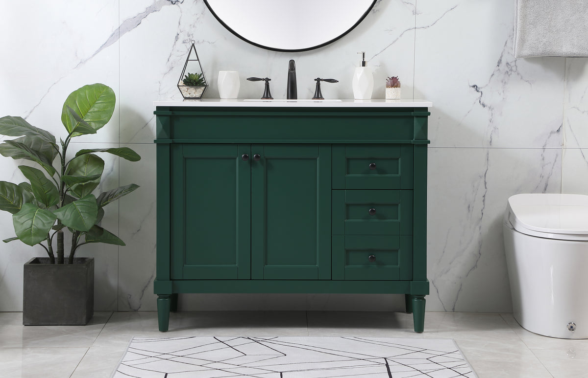 42 inch Single bathroom vanity in green