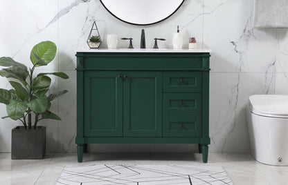 42 inch Single bathroom vanity in green