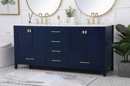 72 inch Double Bathroom Vanity in Blue