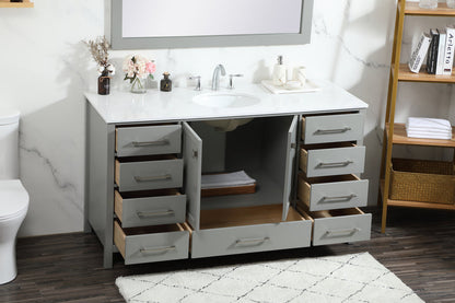 60 inch Single bathroom vanity in grey