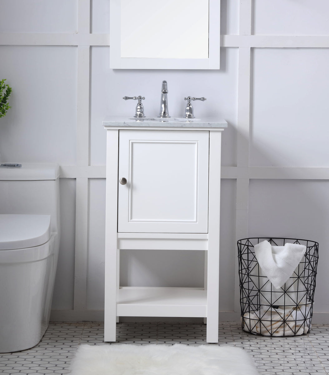 19 in. Single bathroom vanity set in White