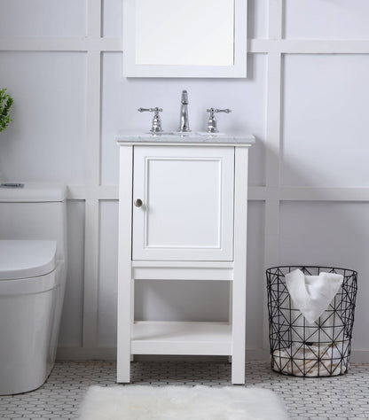 19 in. Single bathroom vanity set in White