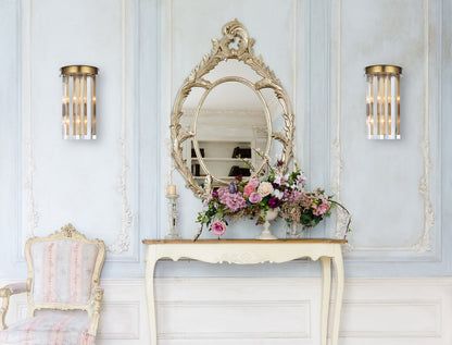 Sydney 8 inch crystal wall sconce in satin gold