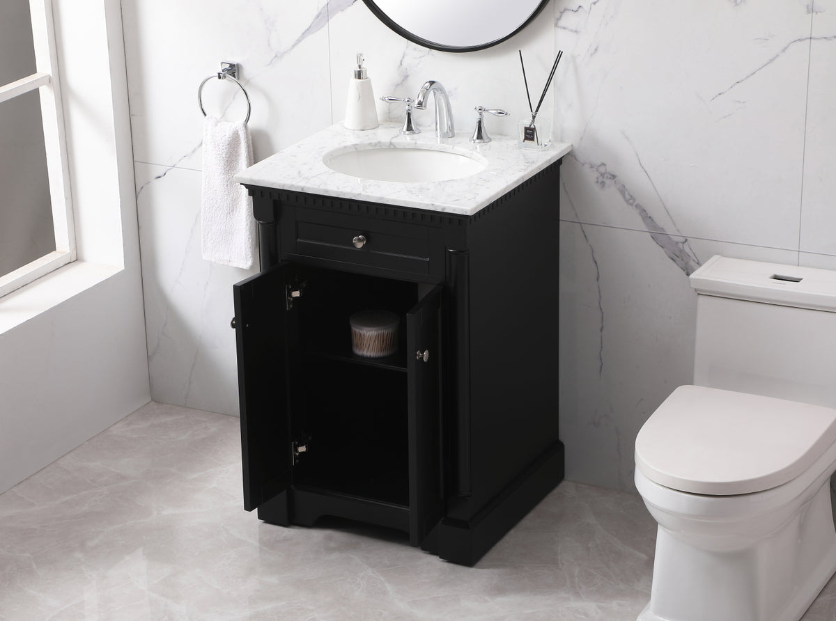 24 inch Single bathroom vanity set in black
