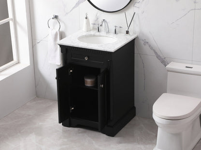 24 inch Single bathroom vanity set in black
