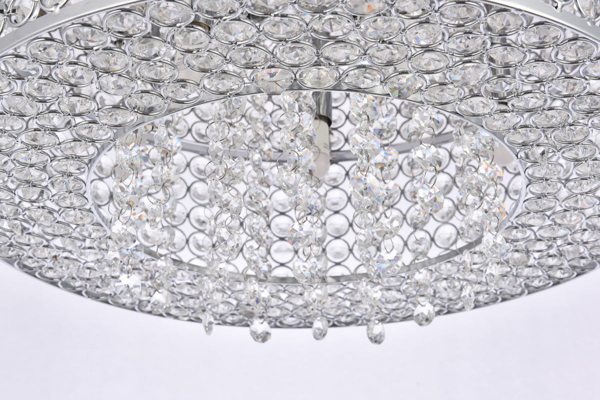 Amelie 6 light Chrome Pendant Clear Royal Cut Crystal