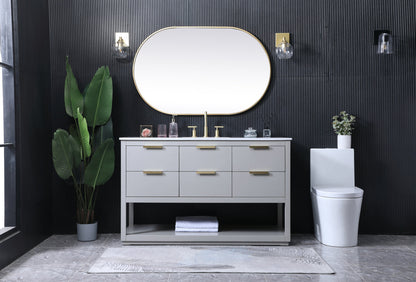 54 Inch SIngle Bathroom Vanity In Grey