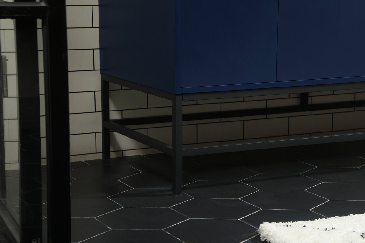 60 inch double bathroom vanity in blue