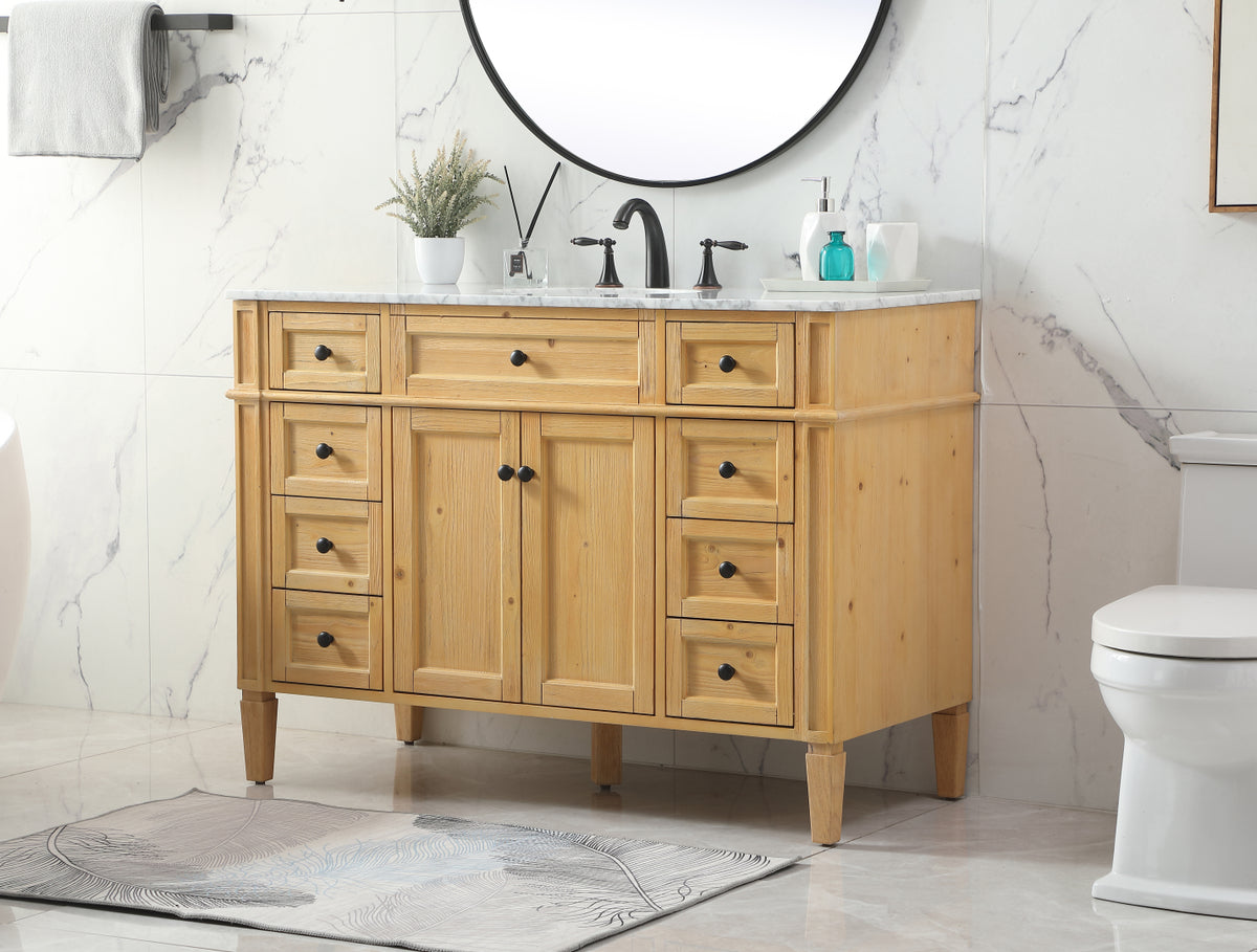 48 inch Single bathroom vanity in natural wood