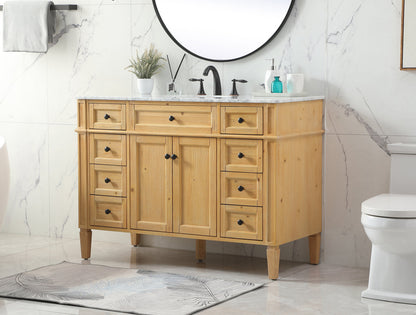 48 inch Single bathroom vanity in natural wood