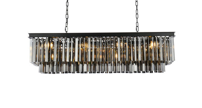 Sydney 12 light Matte Black Chandelier Silver Shade (Grey) Royal Cut Crystal