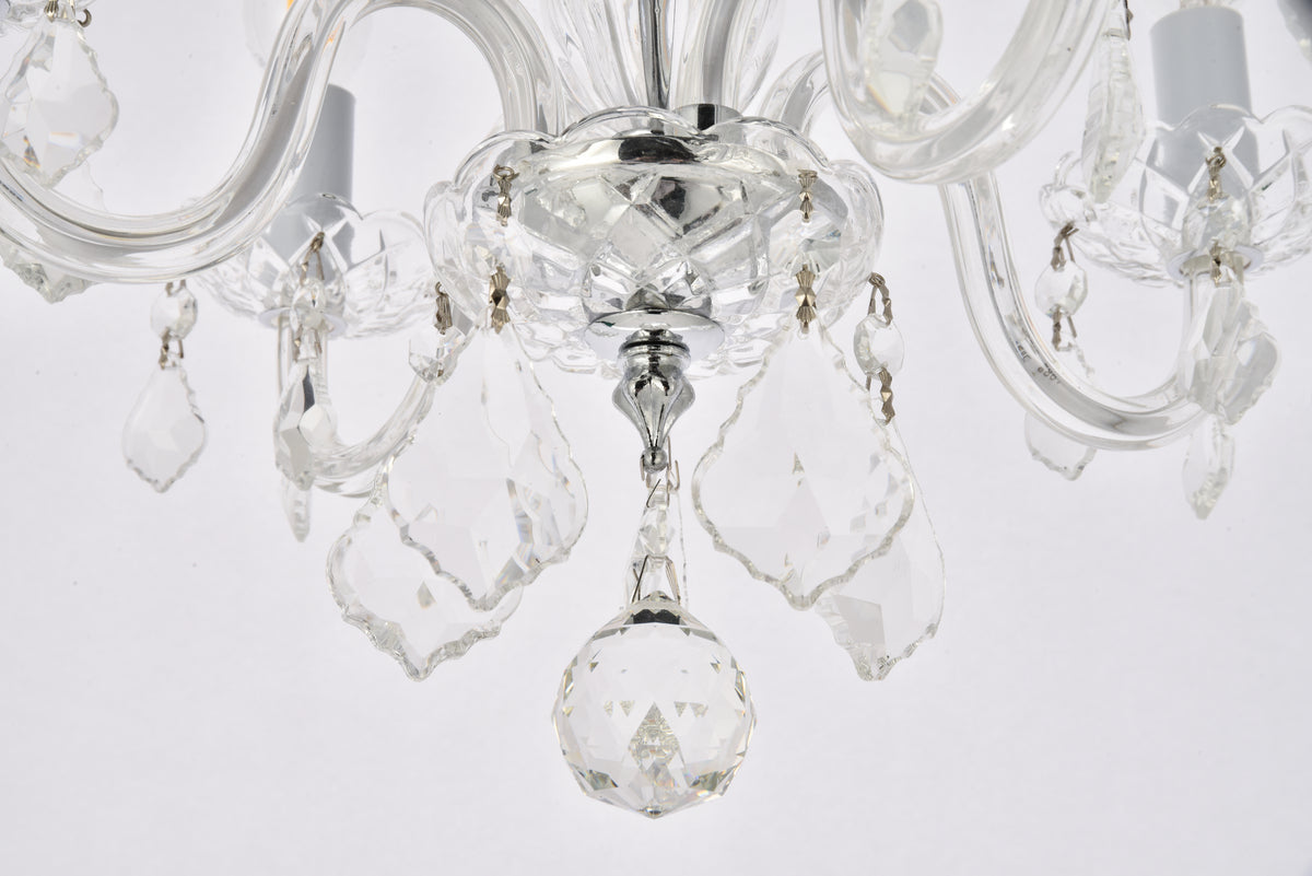 Rococo 4 light Chrome Pendant Clear Royal Cut Crystal