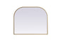 Metal Frame Arch Mirror 36x30 Inch in Brass