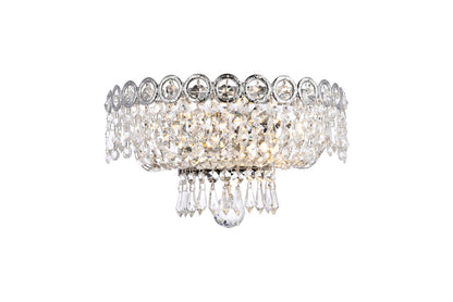 Century 2 light Chrome Wall Sconce Clear Royal Cut Crystal